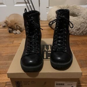 City Snappers Blk Combat Boots